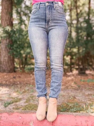 Judy Blue Charlotte High Waisted Skinny Denim Jeans In Medium Wash In Multi