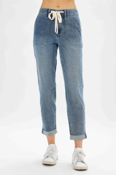 Judy Blue Chillax Straight Leg Jeans In Blue