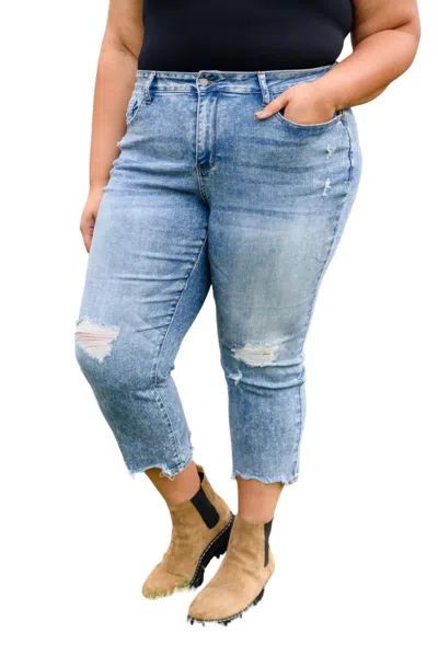 Judy Blue Cityscape Cropped Chew Hem In Blue