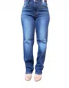Judy Blue Colette Mid-rise Straight Leg Denim Jeans In Dark Wash In Blue