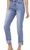 Judy Blue Come On Down Boyfriend Jeans In Vintage Wash In Multi