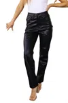 JUDY BLUE CONTROL TOP FAUX LEATHER PANTS IN BLACK
