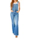 Judy Blue Control Top Retro Flare Overalls In Medium Wash In Multi