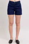 Judy Blue Rosamund Utility Denim Shorts In Dark Wash Blue In Multi