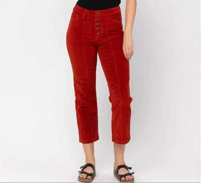 Judy Blue Corduroy Trouser Pants In Pumpkin In Multi