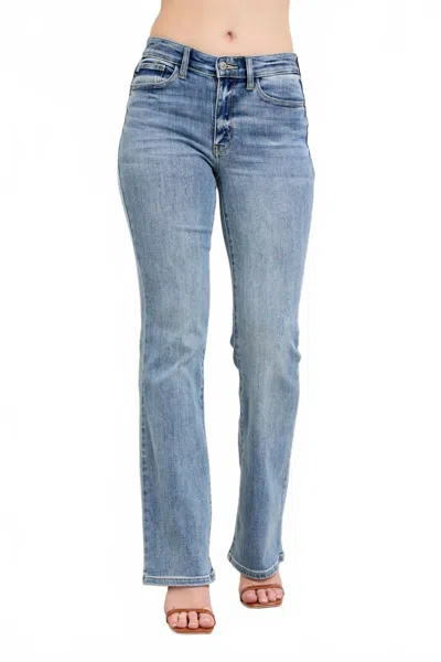 Judy Blue Core Mid-rise Bootcut Jeans In Light-med Wash In Multi