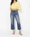 JUDY BLUE CROPPED RAW HEM JEANS IN BLUE