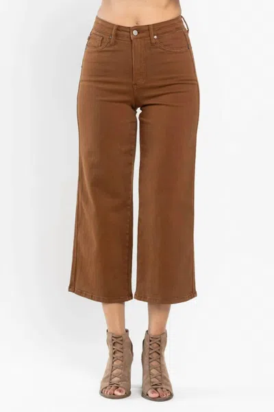 JUDY BLUE CROPPED WIDE LEG JEAN IN CAMEL