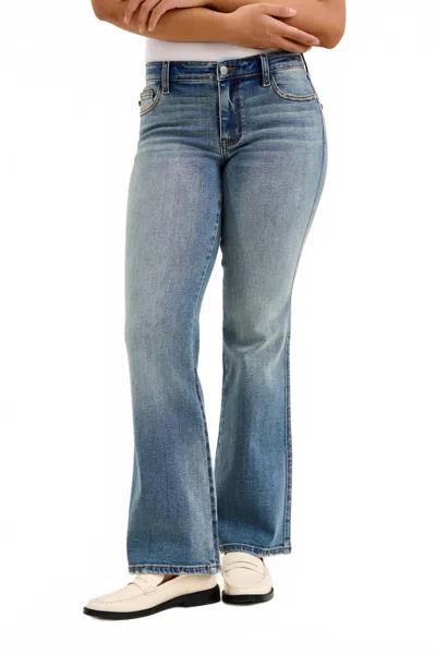 Judy Blue Daisy Low Rise Bootcut Jeans In Genie Blue In Animal Print