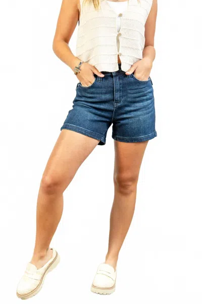 Judy Blue Dark Wash Denim Shorts In Blue Orchid In Multi