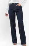 Judy Blue Dart Wide Leg Denim In Dark Wash In Blue