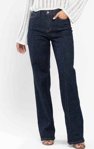 Judy Blue Dart Wide Leg Denim In Dark Wash In Blue