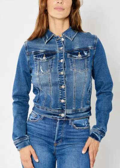 Judy Blue Denim Classic Destroy Jacket In Blue