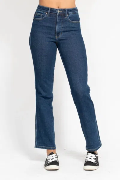 Judy Blue Denver Classic Straight Jeans In Dark Wash