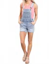 Judy Blue Destroy Shorts Overalls In Light Wash In Blue