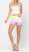 Judy Blue Dip Dye Denim Shorts In Multi Color In Multi