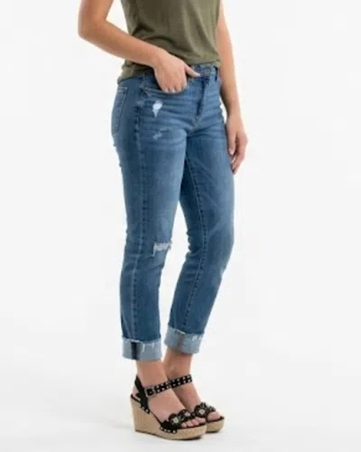 Judy Blue Dottie Mid Rise Slim Fit Jeans In Blue