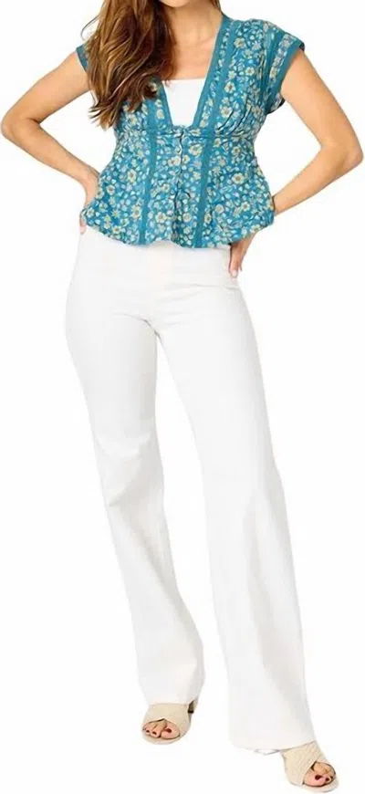 Judy Blue Double Button High Rise Jeans In White