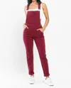 JUDY BLUE DOUBLE CUFF BOYFRIEND OVERALL JUMPSUIT IN MAROON