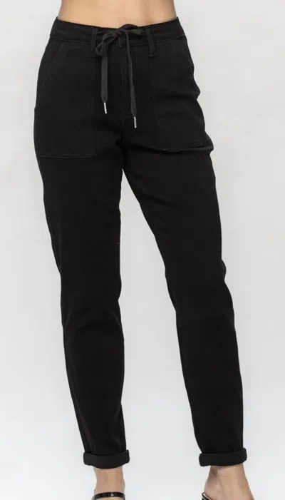 Judy Blue Double Cuff Joggers In Black