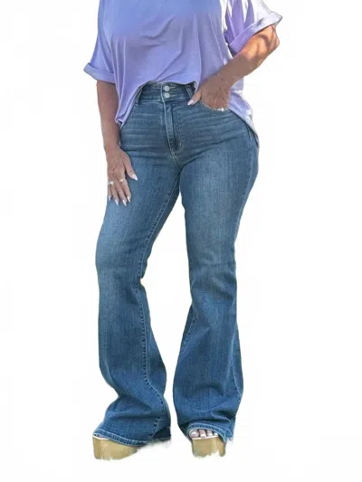 Judy Blue Double The Fun Flare Jeans In Blue