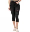 Judy Blue Emma High Rise Distressed Skinny Capris Jeans In Black In Black