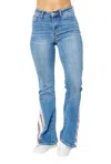 Judy Blue Americana Flag Flare Jeans In Medium Wash In Multi