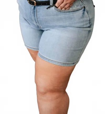 Judy Blue Frankie Denim Shorts - Plus In Vintage Wash In Multi
