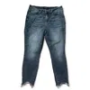 Judy Blue Fray Hem Skinny Jeans In Dark Denim In Blue