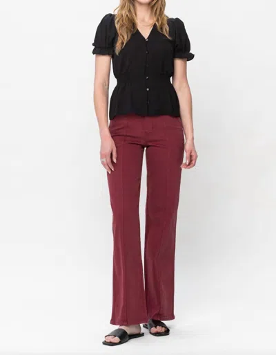 Judy Blue Front Seam Jeans In Burgundy In White