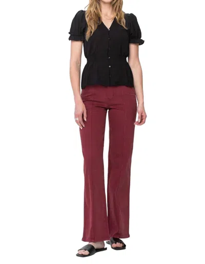 Judy Blue Zone High Waist Front Seam Straight Jean In Burgundy In Animal Print