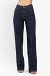 Judy Blue Dart Wide Leg Denim In Dark Wash In Blue