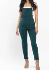 Judy Blue Garment Dyed Double Cuff Overalls In Teal In Blue