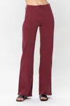 JUDY BLUE GARMENT DYED STRAIGHT JEAN IN BURGUNDY