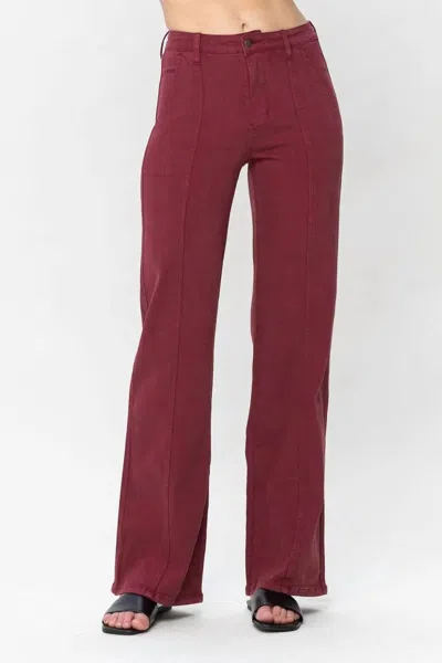 JUDY BLUE GARMENT DYED STRAIGHT JEAN IN BURGUNDY