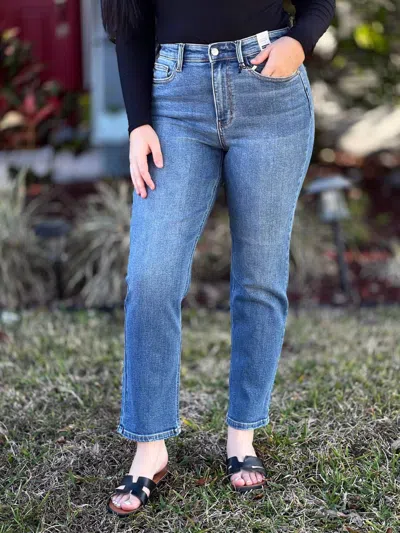 Judy Blue Give It To Me Straight Leg Jean In Medium Wash In Blue