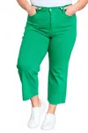 Judy Blue Goddess Tummy Control Wide Leg Crop Jean - Plus In Green In Green