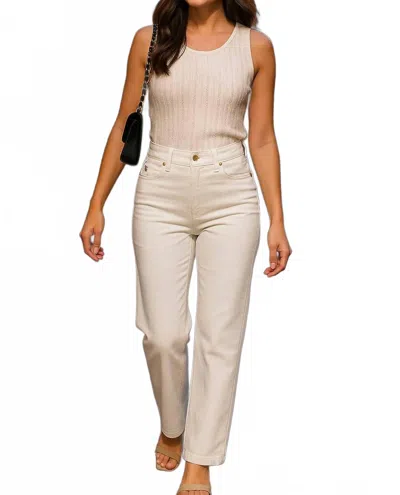 Judy Blue Hadley High-rise Double Button Jeans In White