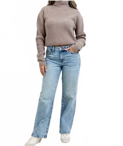 Judy Blue Heather Mid Rise Rigid Magic Straight Jeans In Blue