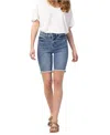 Judy Blue Cutoff Bermuda Short In Medium Wash In Blue