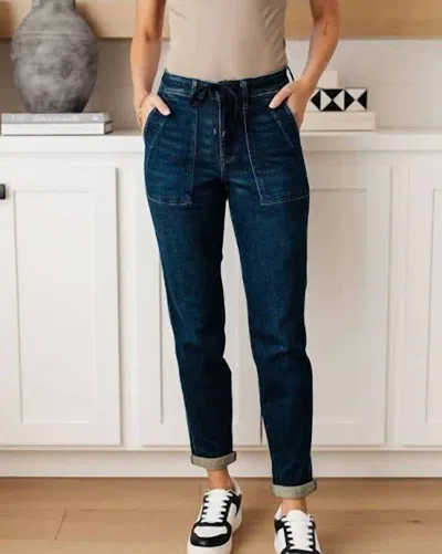 Judy Blue Hi Rise Dark Wash Cuffed Joggers