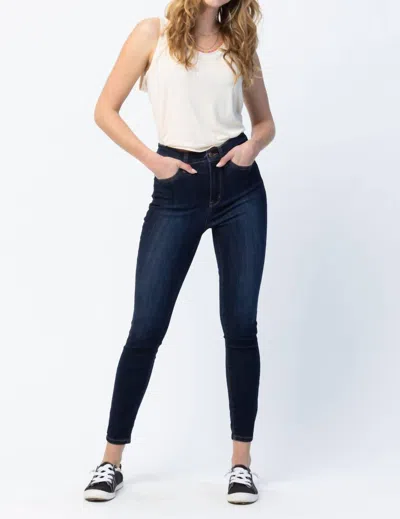 Judy Blue Hi-waist Back Cell Phone Pocket Jeans In Dark Denim In Blue