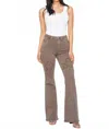 Judy Blue Hi Waist Shield Back Pockets Flare Jeans In Brown In Brown