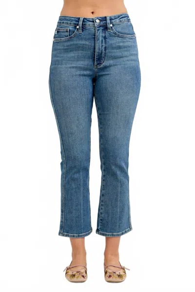 Judy Blue High Kick Waist Flare Jeans In Medium Wash In Multi