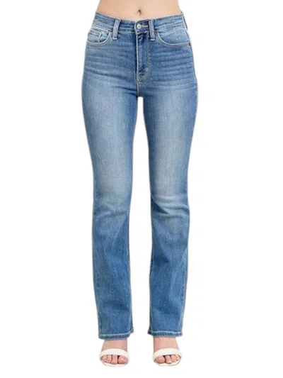 Judy Blue High Rise Classic Core Contrast Wash Bootcut Jeans In Light Wash In Blue