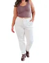 Judy Blue High Rise Contrast Thread Jogger In Ecru In White