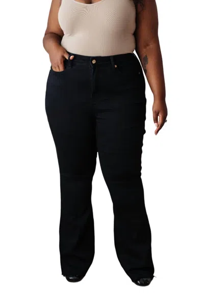 Judy Blue High Rise Control Top Flare Jeans In Black