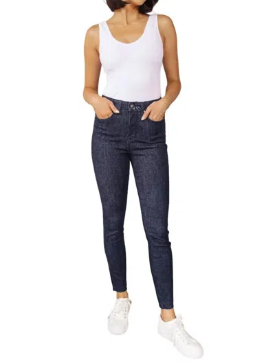 Judy Blue High Rise Control Top Skinny Jeans In Dark Wash In Blue