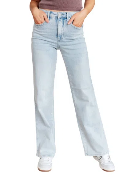 Judy Blue High Rise Control Top Straight Jeans In Vintage Wash In Blue