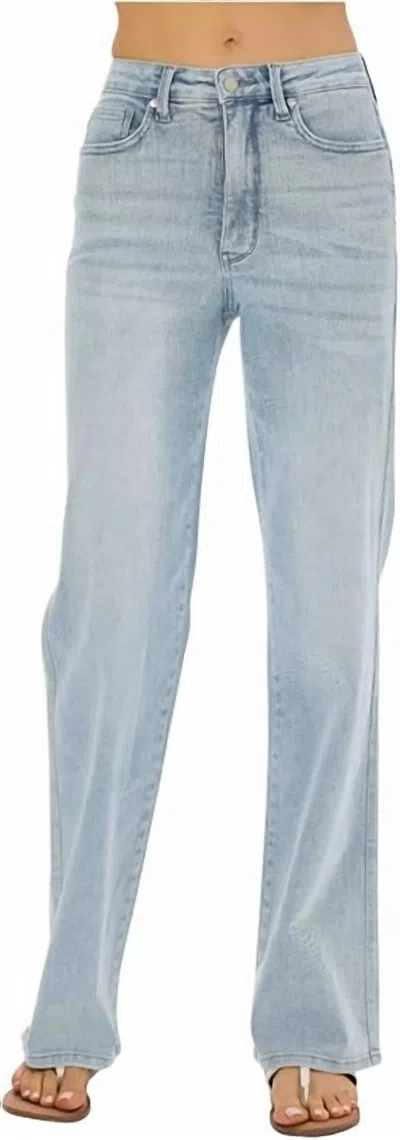 Judy Blue High Rise Control Top Straight Jeans In Vintage Wash In Multi